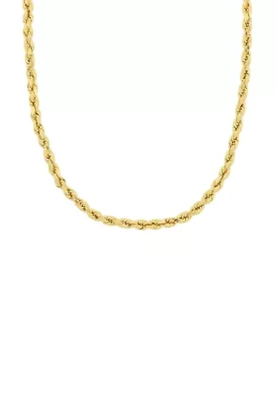 18 Inch Rope Chain Necklace in 10K Yellow Gold