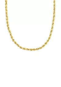 18 Inch Rope Chain Necklace in 10K Yellow Gold
