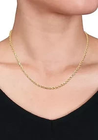 18 Inch Rope Chain Necklace in 10K Yellow Gold