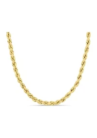 16 Inch Rope Chain Necklace in 10k Yellow Gold (4mm)