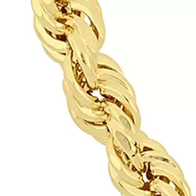 20 in x 4 mm Rope Chain Necklace in 10K Yellow Gold