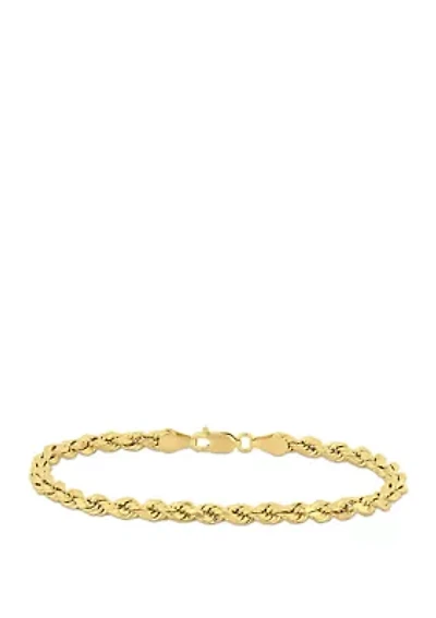 Rope Chain Bracelet in 10K Yellow Gold
