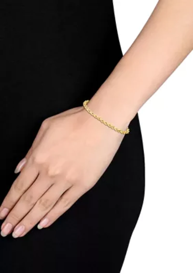 Rope Chain Bracelet in 10K Yellow Gold