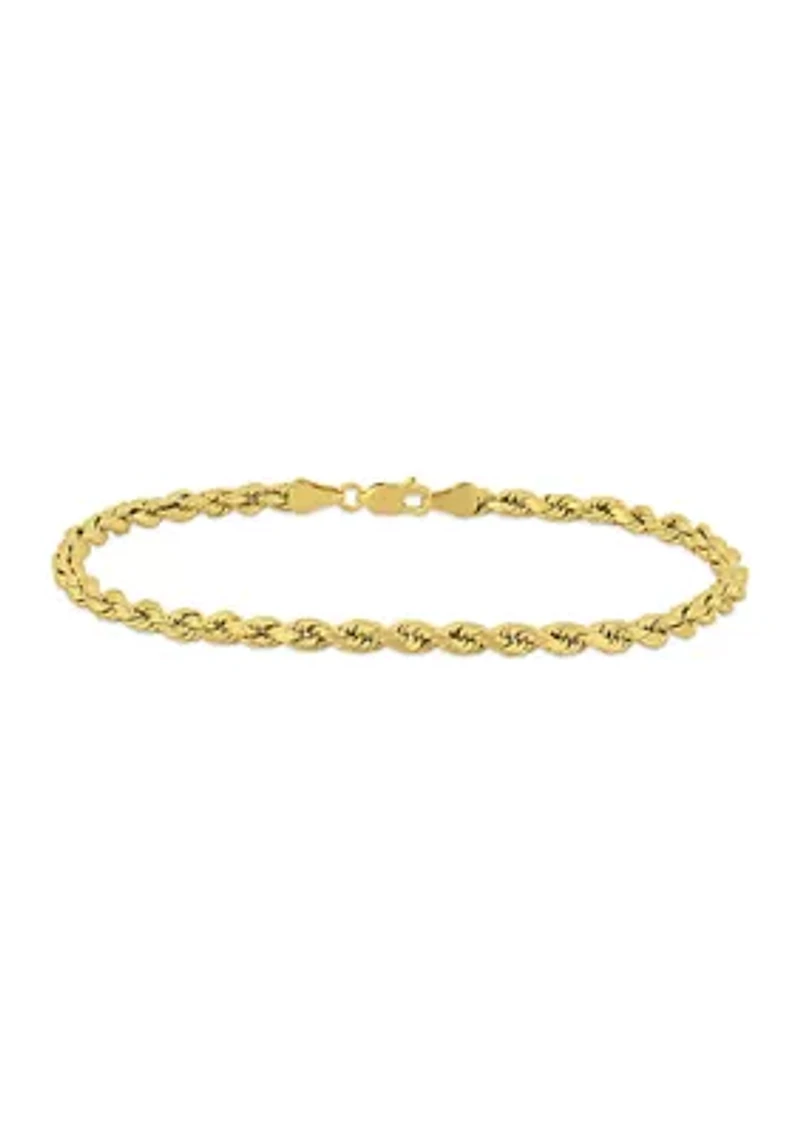 Men's Rope Chain Bracelet in 10k Yellow Gold (4 mm/9 in)