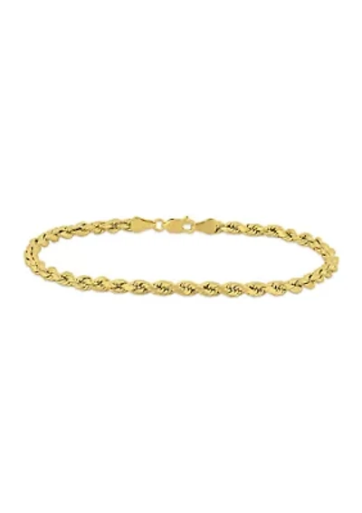Men's Rope Chain Bracelet in 10k Yellow Gold (4 mm/9 in)