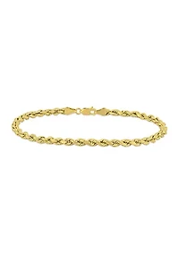 Men's Rope Chain Bracelet in 10k Yellow Gold (4 mm/9 in)