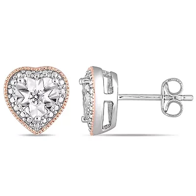 Diamond Earrings in Two-Tone Silver