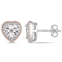 Diamond Earrings in Two-Tone Silver