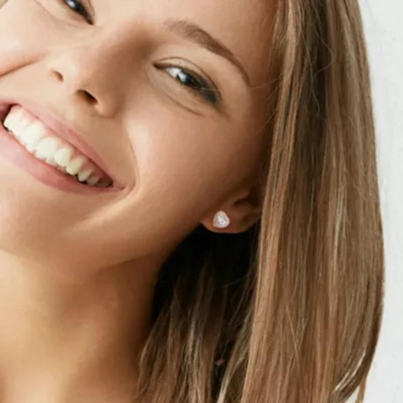 Diamond Earrings in Two-Tone Silver