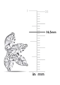 1/4 ct. t.w. Diamond Leaf Shaped Stud Earring In Sterling Silver