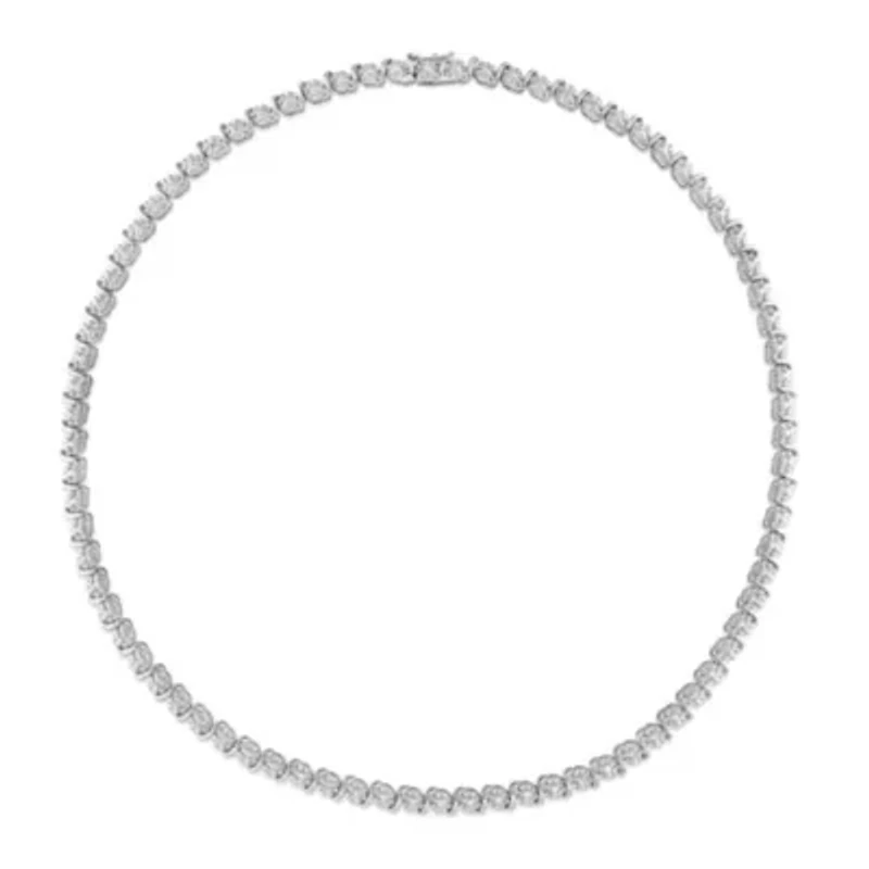 1/2 CT TW Diamond Tennis Necklace in Sterling Silver