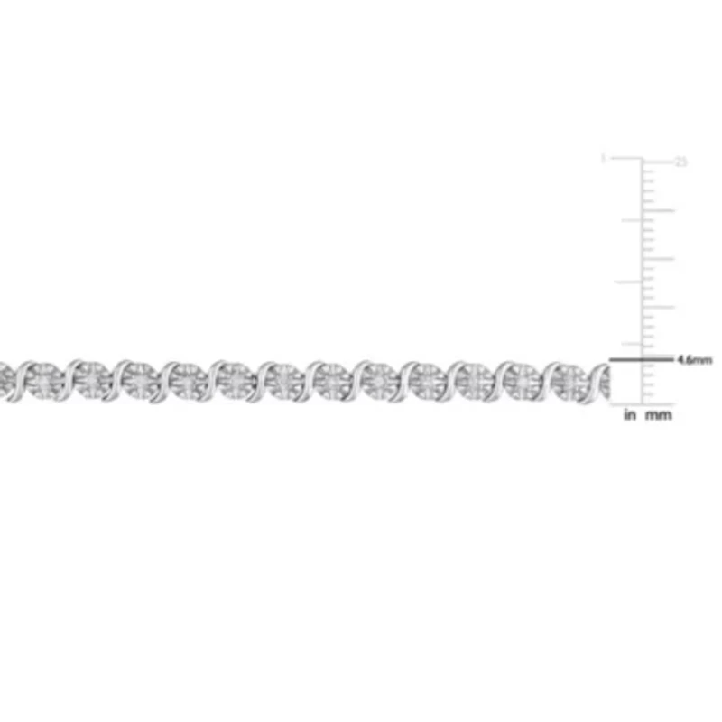 1/2 CT TW Diamond Tennis Necklace in Sterling Silver