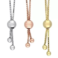 3-Piece Set 3/4 CT TW Diamond Bolo Bracelets in 3-Tone Sterling Silver