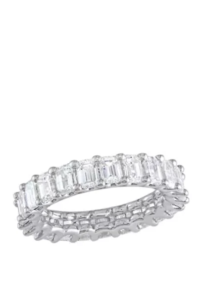 3.75 ct. t.w. Emerald Diamond Eternity Ring in 18k White Gold