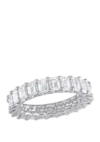 3.75 ct. t.w. Emerald Diamond Eternity Ring in 18k White Gold