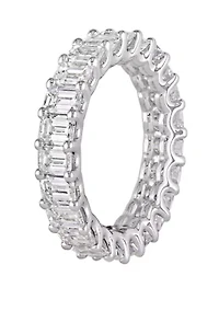 3.75 ct. t.w. Emerald Diamond Eternity Ring in 18k White Gold