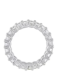 3.75 ct. t.w. Emerald Diamond Eternity Ring in 18k White Gold