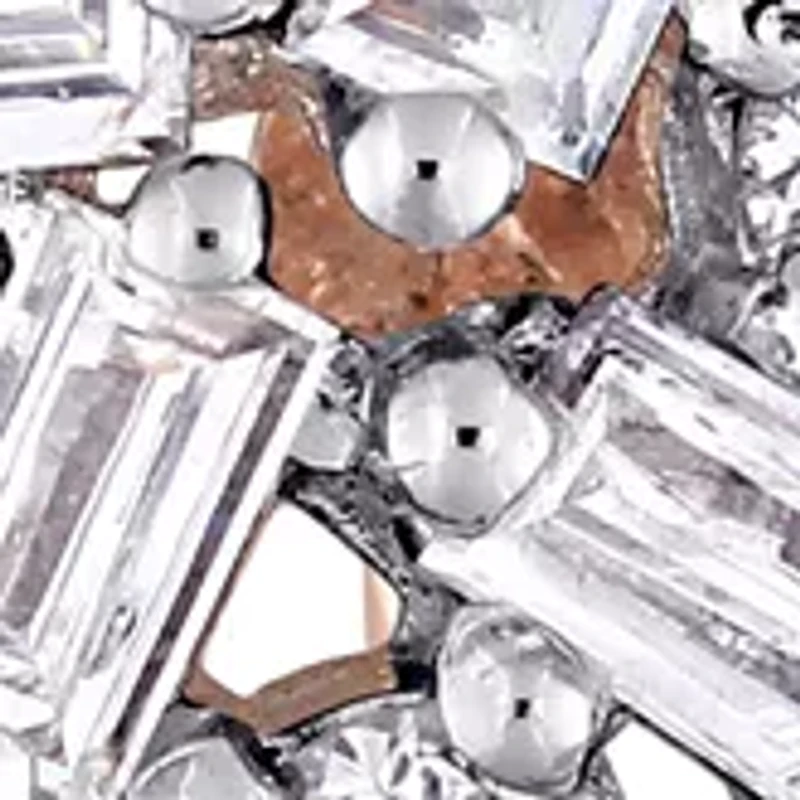 1/4 ct. t.w. Diamond Baguette Pear Shaped Earrings in Sterling SIlver