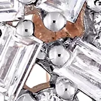 1/4 ct. t.w. Diamond Baguette Pear Shaped Earrings in Sterling SIlver