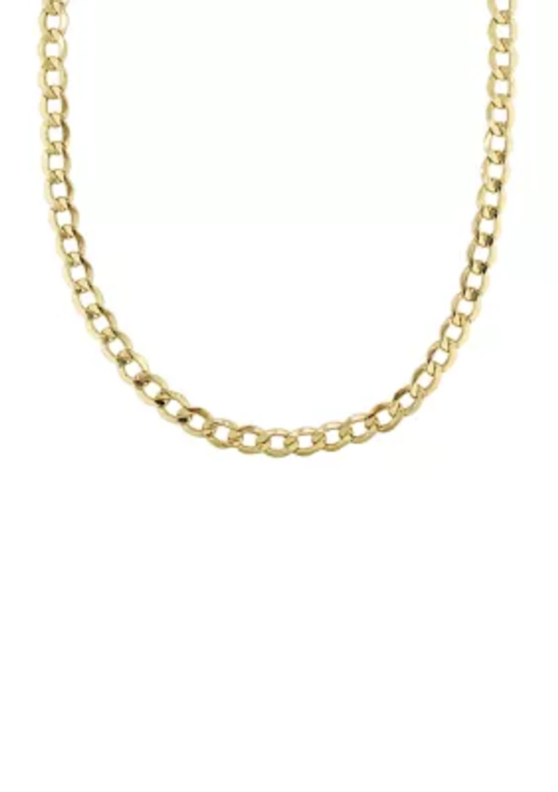 20 Inch Curb Link Chain Necklace in 10K Yellow Gold