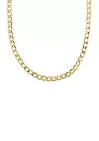 20 Inch Curb Link Chain Necklace in 10K Yellow Gold