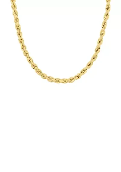 18 Inch Rope Chain Necklace in 10K Yellow Gold