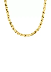22-Inch Rope Chain Necklace in 10K Yellow Gold
