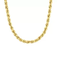 18 Inch Rope Chain Necklace in 14K Yellow Gold