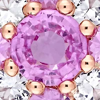  1.63 ct. t.w. Pink and White Sapphire Cluster Star Pendant with Chain in 14k Rose Gold