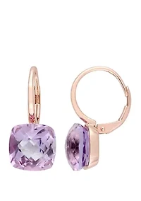 Cushion Cut Rose de France Earrings