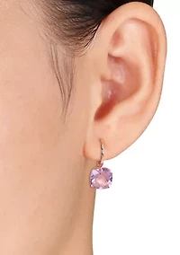 Cushion Cut Rose de France Earrings