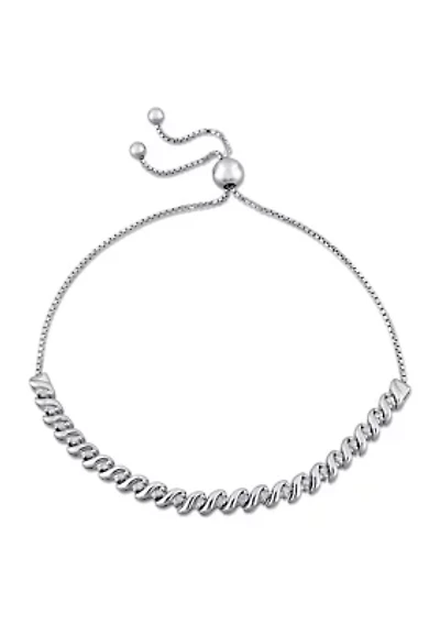 1/4 ct. t.w. Diamond Bolo Bracelet In Sterling Silver