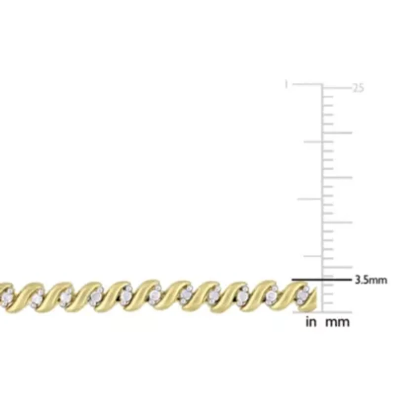 1/4 CT TW Diamond Bolo Bracelet in Yellow Plated Sterling Silver