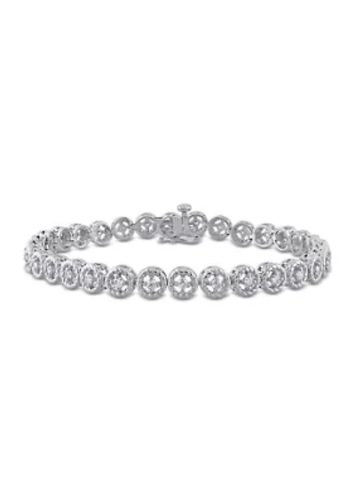 1 ct. t.w. Diamond Tennis Link Bracelet In Sterling Silver