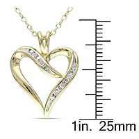 Diamond Accent Heart Necklace in Yellow Plated Sterling Silver