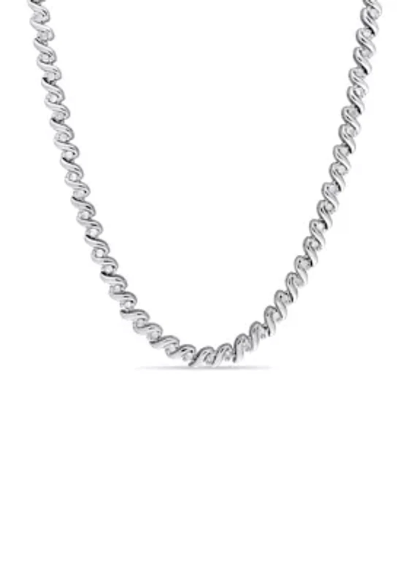 1 ct. t.w. Diamond Tennis Necklace in Sterling Silver