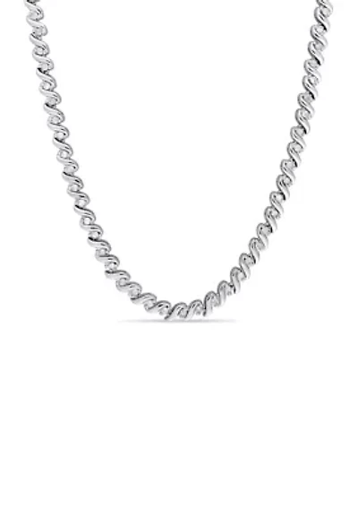 1 ct. t.w. Diamond Tennis Necklace in Sterling Silver