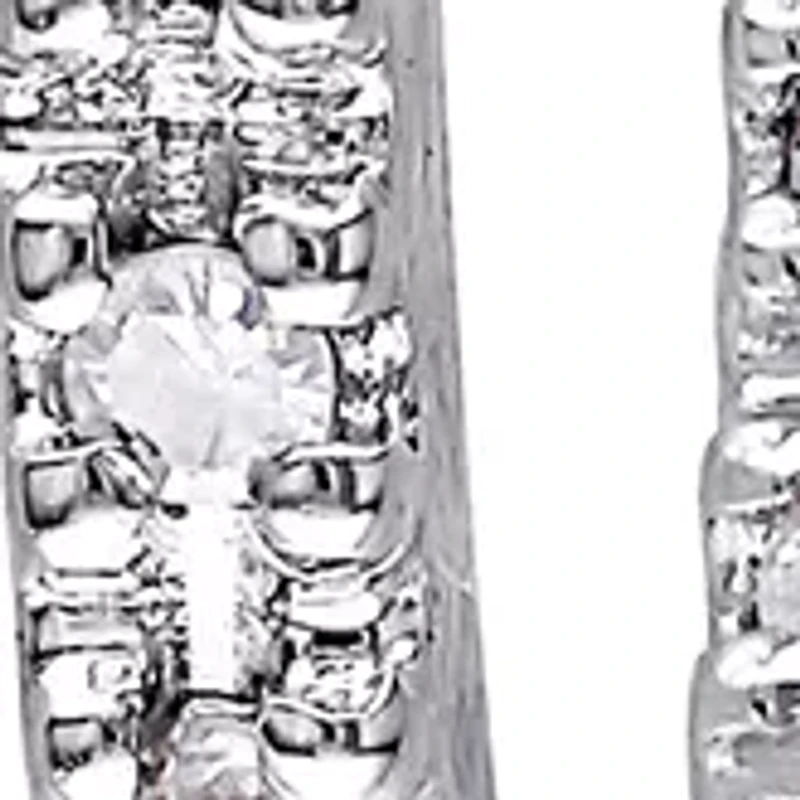 1/4 ct. t.w. Diamond Inside Outside Hoop Earrings in 10k White Gold