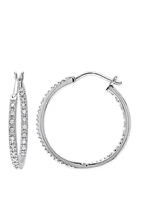 1/4 ct. t.w. Diamond Inside Outside Hoop Earrings in 10k White Gold