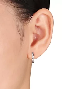 1/4 ct. t.w. Diamond Hoop Earrings in 10k White Gold