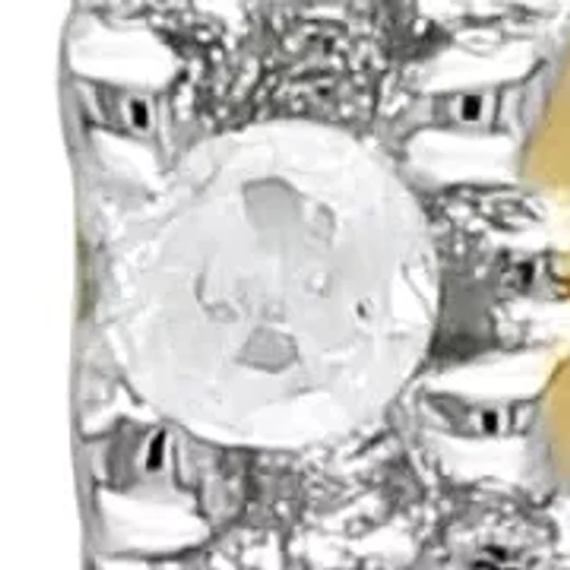 Diamond Hoop Earrings in Yellow Plated Sterling Silver