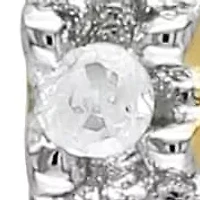 Diamond Hoop Earrings in Yellow Plated Sterling Silver