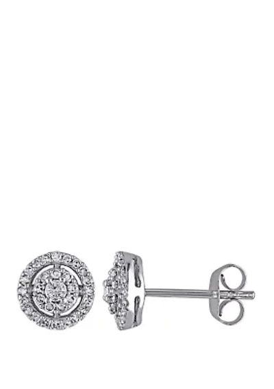  1/3 ct. t.w. Diamond Halo Stud Earrings in 10k White Gold