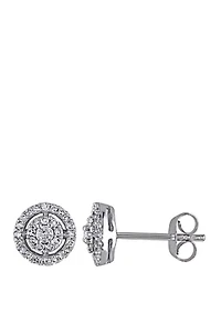  1/3 ct. t.w. Diamond Halo Stud Earrings in 10k White Gold
