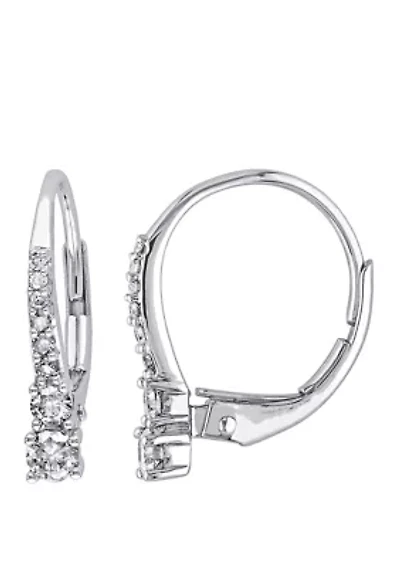 1/3 ct. t.w. Diamond Drop Earrings in 10k White Gold