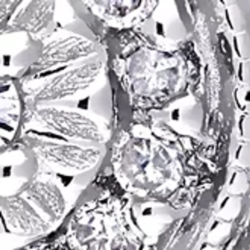 1/4 ct. t.w. Diamond Halo Drop Earrings in Sterling Silver