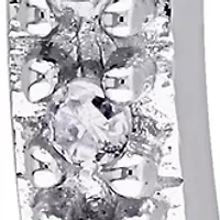  1/10 ct. t.w. Diamond Accent Heart Hoop Earrings in 10k White Gold