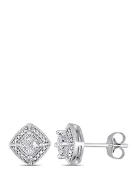 1/4 ct. t.w. Diamond Cluster Stud Earrings in 10K White Gold