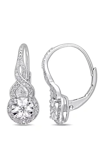 1/4 ct. t.w. Diamond Twist Drop Earrings in Sterling Silver 