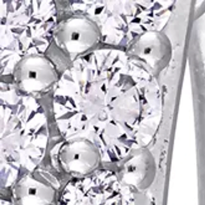 1 ct. t.w. Diamond Cluster Hoop Earrings in 14K White Gold